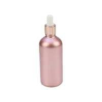 Flacon compte-gouttes rond en verre dépoli or rose de 10 ml, 30 ml, 50 ml, vide, pour huiles essentielles, avec compte-gouttes or rose