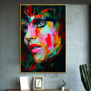 100% peint à la main <span class=keywords><strong>peinture</strong></span> à l'<span class=keywords><strong>huile</strong></span> visage Portrait abstrait toile <span class=keywords><strong>peinture</strong></span> à l'<span class=keywords><strong>huile</strong></span> Art photos - Product Image 2