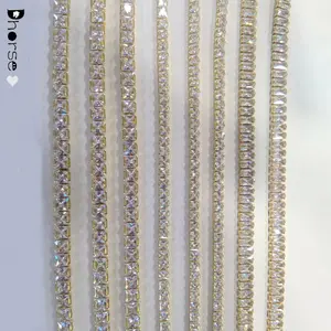 Piazza del commercio all'ingrosso catena della tazza del rhinestone taglio, decorazione di strass di cristallo catena per il vestito da donna