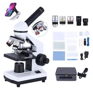 Monocular Biological Microscope 40x-1600x High Definition Students's Microscopes with Mechanical Stage For Beginners Led Light