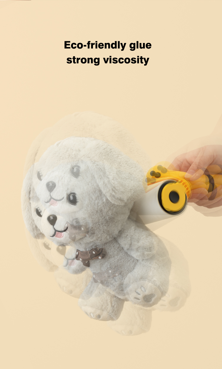 Yellow Cat Hair Comb Lint Roller Brush Pet Hair Remover Roller
