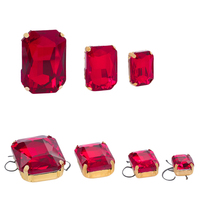 Strass en verre rectangulaire octogonal doré Selina Crystal pour accessoires vestimentaires, chaussures, chapeaux, sacs, robes de mariée