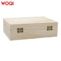 WOQI Crafts Boîte en bois Petit souvenir Bijoux en bambou Coffre au trésor Boîte cadeau décorée au laser pour l'affichage à la maison