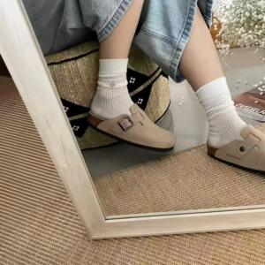 Zapatos de Diseñador de Alta Calidad en Gamuza Genuina, Personalizados, Unisex, Tipo Mule, Birkenstocks, Clogs Boston para <span class=keywords><strong>Mujer</strong></span>, Clogs de Corcho, Pantuflas de Cuero de Lujo - Product Image 6