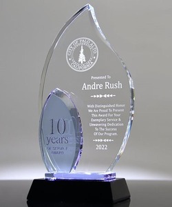 Placa de Premio Personalizada Adel con Diseño de Llama de Lavanda y Grabado en Cristal Arenado - Product Image 1