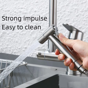 Grifo Monomando de Acero Inoxidable 304 FSH OEM con Rociador Extraíble de Rotación de 360 Grados para Fregadero de Cocina, Mezclador de Agua Fría/Caliente con Cerámica - Product Image 3
