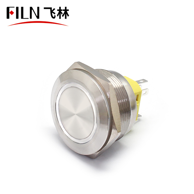 FLIN 30mm Momentary Metal Push Button Switch 12-220v Emergency Small Push Button On/off Switch Waterproof
