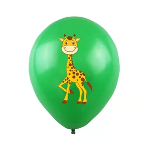 Ballons en latex imprimés avec des animaux de dessin animé, imprimés Happy Birthday, pour la décoration de fête d'<span class=keywords><strong>anniversaire</strong></span> des enfants - Product Image 5