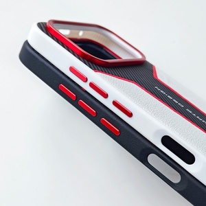 Funda Trasera de <span class=keywords><strong>Fibra</strong></span> de Carbono con Textura Mate de Cuero PU y Lente Metálica para Honor <span class=keywords><strong>600</strong></span> Pro / <span class=keywords><strong>600</strong></span>, Funda Antigolpes - Product Image 4