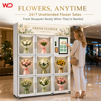 Distributeur automatique réfrigéré intelligent pour bouquets avec 8 casiers pour fleuristes, centres commerciaux, hôtels et communautés