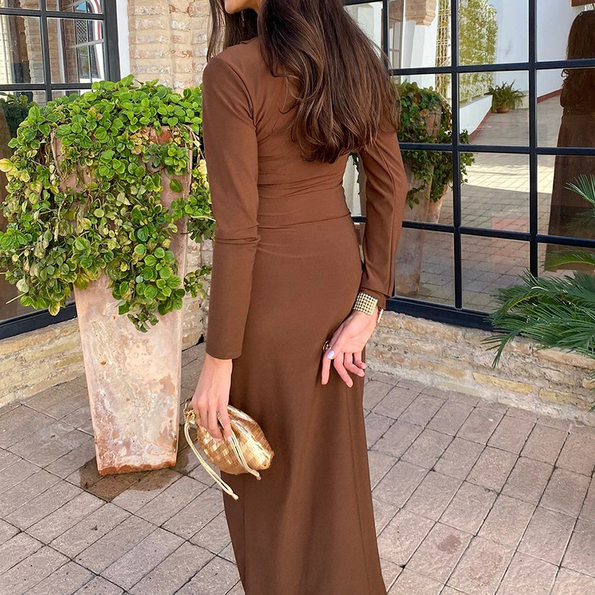 casual brown long dress Camielle Brown Maxi Dress - US 6