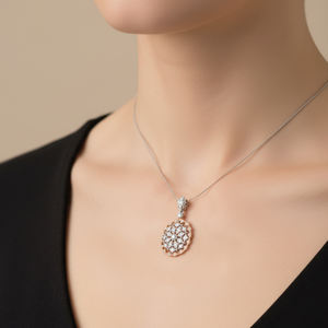 Newest Products Vintage Antique Lace Craft Shiny Exquisite Pendant Jewelry Handmade Real Natural Diamonds 18K Solid Gold Pendant - Product Image 5