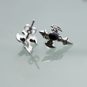 yunnique Cross <b>Stud</b> <b>Earrings</b> <b>Black</b> Titanium Steel Geometric Bezel Setting Fashion Jewelry - Product Image 4
