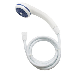 Pommeau de douche portable en plastique avec jet réglable et tuyau blanc pour salle de bain domestique - Product Image 1