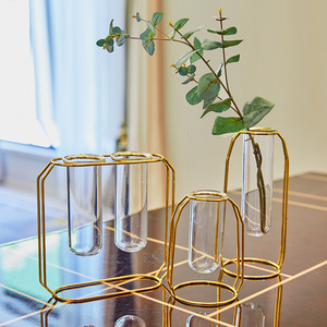 Jarrones de cristal modernos para decoración del hogar, jarrones creativos de mesa, venta al por mayor - Product Image 1