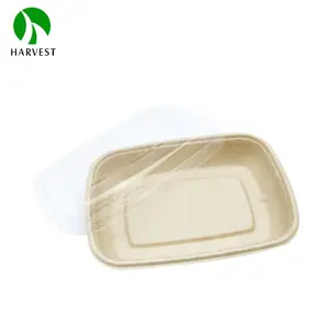 Caja de comida biodegradable desechable, pulpa de fibra de Bambú