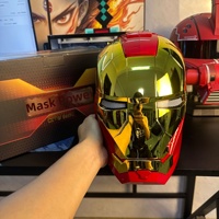 Casque LED à commande vocale pour cosplay, s'allume et s'éteint manuellement, idéal pour les fêtes d'Halloween ou comme cadeau