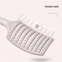 Brosse démêlante pour cheveux avec poignée en plastique ventilée et dents ajourées pour coiffure