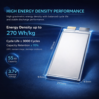 Batterie semi-solide NCM au lithium en pochette 3,7 V 35 Ah / 45 Ah / 55 Ah légère et haute énergie pour applications aériennes et industrielles