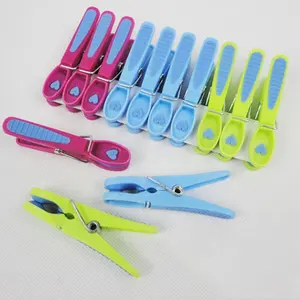 12Pcs No Rust Colorful Plastic Clothespins <strong>Clips</strong> <strong>Hangers</strong> Plastic Clothes Pegs with Soft Grip for Laundry Drying Line - Product Image 1