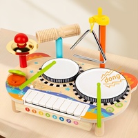 Multifunctional Electronic Bass Keyboard Drum Set Fun Wooden Percussion Instrument for Early Music Toy Musical Instrument
