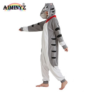 Pijama de Forro Polar Gris con Capucha de Gato de Queso de Dibujos Animados <span class=keywords><strong>para</strong></span> Mujer, Tallas Grandes, Otoño-Invierno, Disfraz de Animal <span class=keywords><strong>para</strong></span> Adulto - Product Image 2