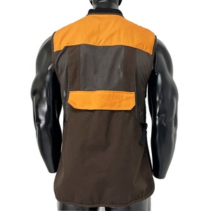 Gilet de pêche <span class=keywords><strong>et</strong></span> de <span class=keywords><strong>chasse</strong></span> multifonctionnel respirant réfléchissant orange avec matériau en polyester de poche - Product Image 5