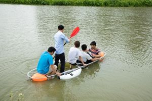 PC製<span class=keywords><strong>2</strong></span>人乗り透明カヌー、パドルとバランスバー付き、透明カヤック - Product Image 6