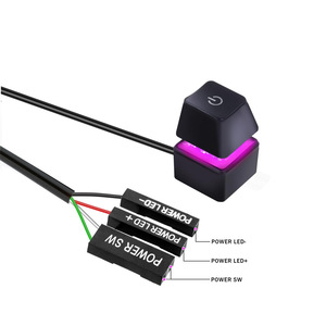 Power <b>Switch</b> Desktop Computer External Remote Starter Motherboard Button With Led Light 7 Color Lighting Effect Extension Cable - Product Image 2