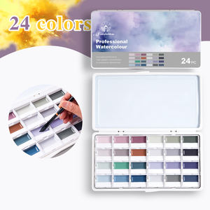 Kit de Pintura de <span class=keywords><strong>Acuarela</strong></span> Semisólida Profesional Fontainebleau, Juego de Pintura de <span class=keywords><strong>Acuarela</strong></span> de 24 Colores - Product Image 5