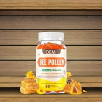 Gomitas de Polen de Abeja Sin Azúcar OEM con Jalea Real, Propóleo y Vitamina C, Apoyo Inmunológico Vegano, 60 Unidades