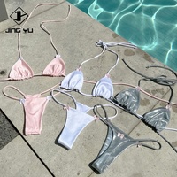 Zwemkledingfabrikant Hoge Kwaliteit Badpak Op Maat Bikini Set logo Handdoek Bikini Tweedelig Dames Zwempak