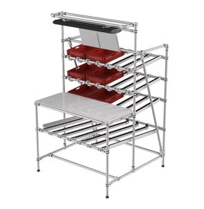 Sistema de cinta transportadora de rueda de patín industrial de alta calidad, pista de rodillos de aluminio para estante de almacenamiento/carril de flujo de pista de rodillos - Product Image 3