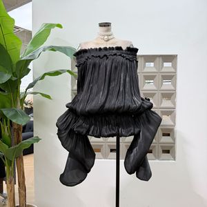 Nuovo Design Primavera 2026: Abito Corto con Arricciature, Spalla Scoperta Sexy e Maniche a Palloncino - Product Image 3