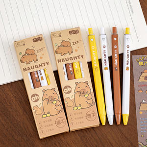 Sevimli karikatür Capybara büyük 0.5mm plastik nötr öğrenci yazma aracı yapılmış öğrenciler için çabuk kuruyan jel kalem - Product Image 4