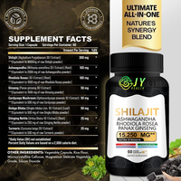 Capsules de Shilajit, Crinière de Lion et Mousse de Mer – Mélange de 3 Superaliments pour la Performance Sportive, le Soutien Cérébral et le Renforcement Immunitaire – Disponible en OEM