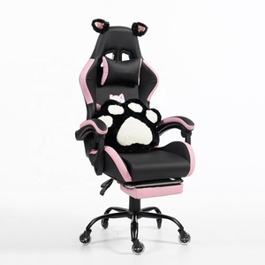 <span class=keywords><strong>Silla</strong></span> <span class=keywords><strong>Gamer</strong></span> Ergonómica con Orejas de Gato <span class=keywords><strong>Negra</strong></span> <span class=keywords><strong>y</strong></span> <span class=keywords><strong>Rosa</strong></span>, Reposabrazos Articulados, Sillas <span class=keywords><strong>Gamer</strong></span> para Oficina, Computadora, PC, con Reposapiés, Directo de Fábrica - Product Image 2