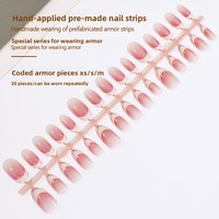 OEM ODM Vente en gros Faux ongles réutilisables en forme d'amande, effet œil de chat cristal, pour manucure française, à presser, amovibles, personnalisables