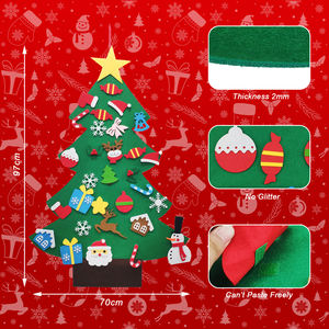 Set de Árbol de Navidad 3D de Fieltro de Poliéster para Hacerlo Tú Mismo con 32 Adornos Colgantes Creativos para Niños Pequeños y Niños, Decoración Navideña para Puerta - Product Image 3
