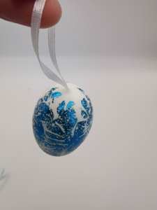 Paasei, 6cm metaalachtige hangende paasei, 6 stuks in PET-doos - Product Image 2