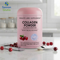Offre Spéciale : Compléments de Collagène Multi-Sources Sans Arôme à la Canneberge, Boisson Soluble, 60 Sachets pour Soins de la Peau