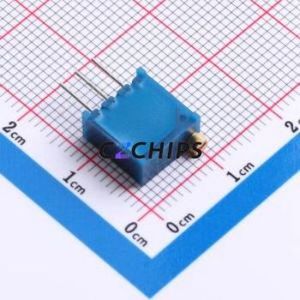 Résistance/potentiomètre réglable 3296W-1-502LF, composant traversant (THT)-3P, 9,5x4,9 mm, résistance 5 kOhm, 10 %, 500 mW, 250 ppm/ ℃ - Product Image 2