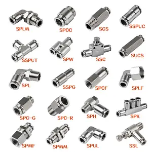 Ss Luchtslangconnector One Touch Quick Release Push 304/316 Roestvrijstalen Pneumatische Luchtfitting