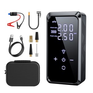 Compresseur d'air pour voiture, gonfleur de pneus 12V 12000mAh, démarreur de batterie tout-en-un pour voiture, camion, SUV, moto - Product Image 1
