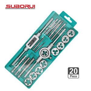 SUBORUI Hss 20 adet M3-M12 vida konu düz konik bit anahtarı metrik el kılavuz ve pafta seti aracı kiti - Product Image 1