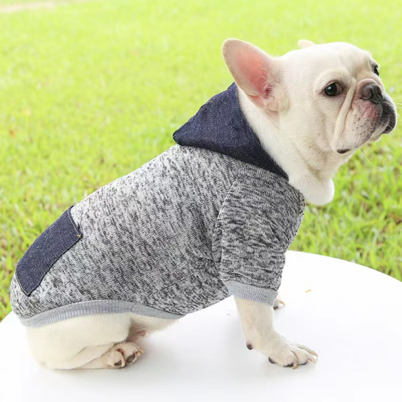 Casual Sporty Style Warm Puppy Dog Cloth Thickened Soft Solid Color Pet Hoodies