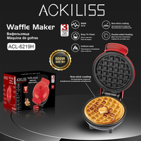 Gaufrier électrique ACKILISS avec revêtement antiadhésif, facile à nettoyer, chauffage double face, chaleur uniforme, appareil de cuisson pour la cuisine