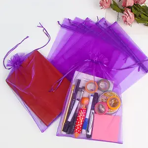 Accept OEM Custom Jewelry Textile Packaging Bags Organza Drawstring Bag Wedding Party Gift Bags Pouches