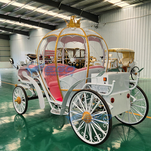 Carruaje de Cenicienta Rosa de Alta Calidad en Oferta, Hermoso Transporte Eléctrico para Bodas - Product Image 5