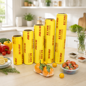 <span class=keywords><strong>Film</strong></span> <span class=keywords><strong>étirable</strong></span> transparent en PVC de qualité alimentaire <span class=keywords><strong>30cm</strong></span> <span class=keywords><strong>x</strong></span> 150m, résistant à l'humidité, pour l'emballage des salades - Product Image 6